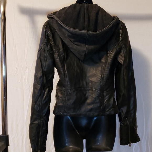 Black Faux Leather Jacket - Picture 2 of 7